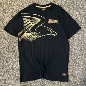 Harley-Davidson Men's Black and Gold Graphic T-Shirt